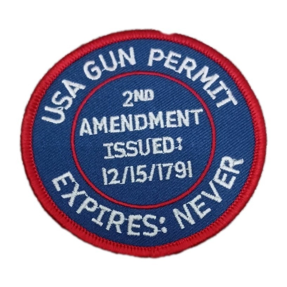 USA Right to Bear Arms 2nd Amendment 3 Inch Circular Gun Permit Patch Army
